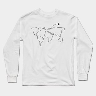 Travel plane map Long Sleeve T-Shirt